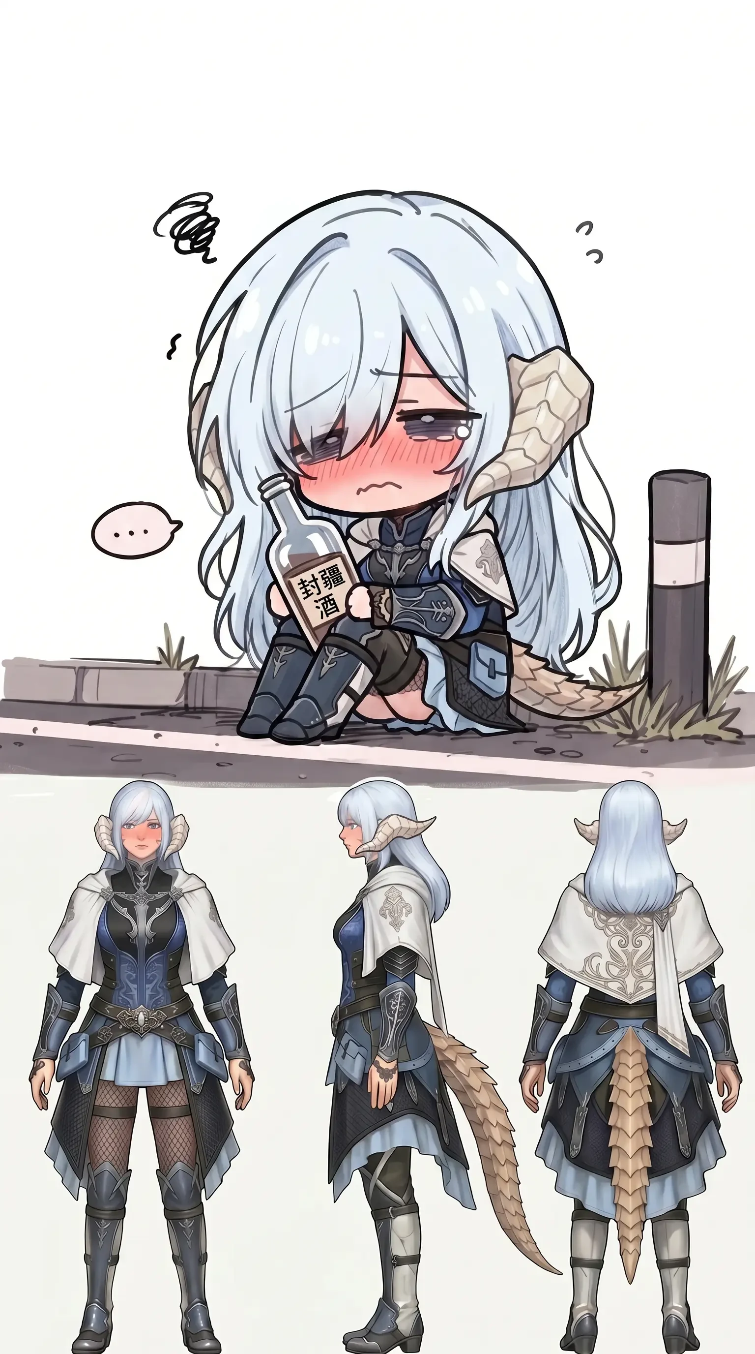 Chibi Dragon Girl Character Sheet