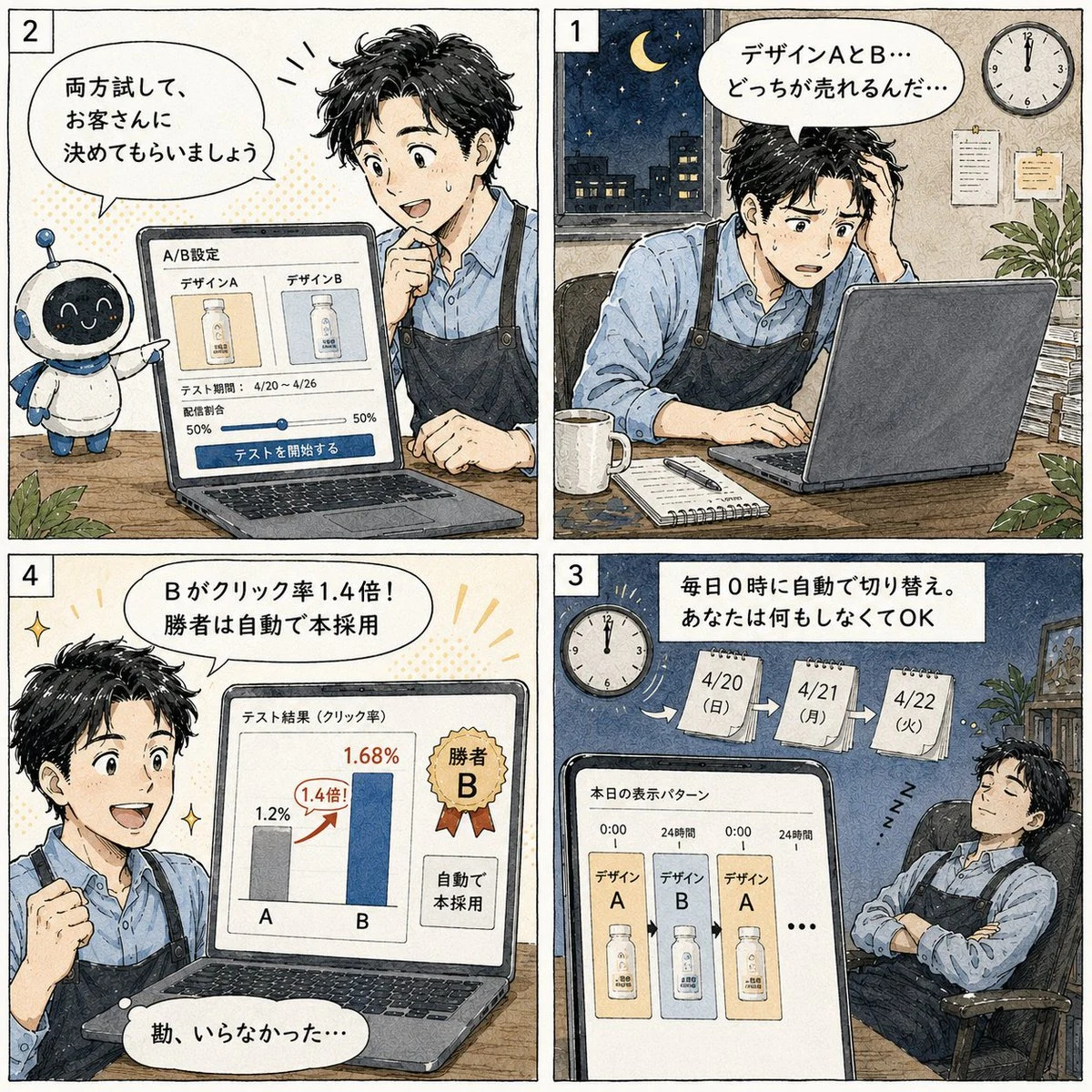 Japanese Manga A/B Testing Educational Comic