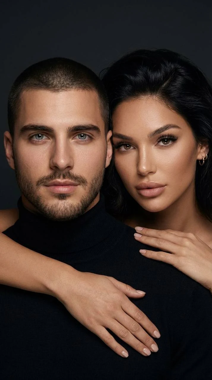 luxury fashion portrait of a couple