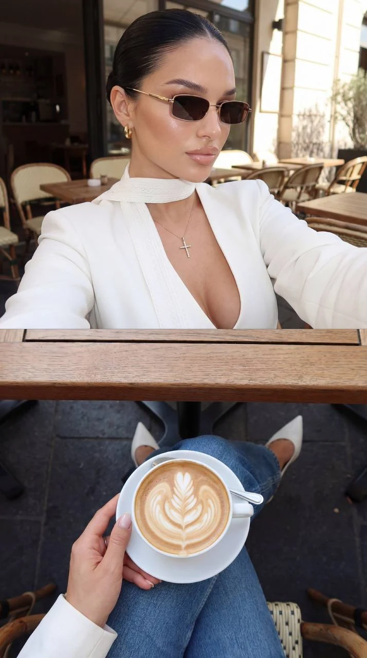 Luxury Cafe Selfie Split Screen
