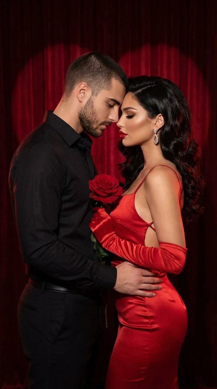 romantic-couple-red-satin