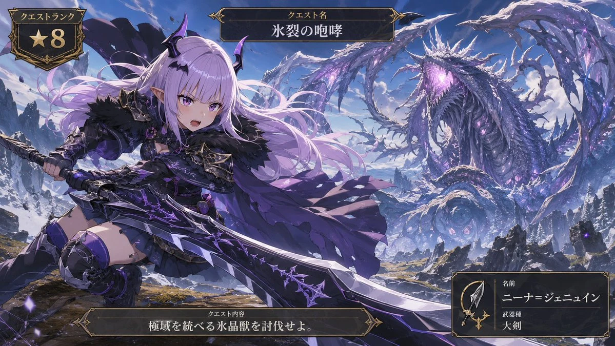 Anime Ice Dragon Hunter Quest UI