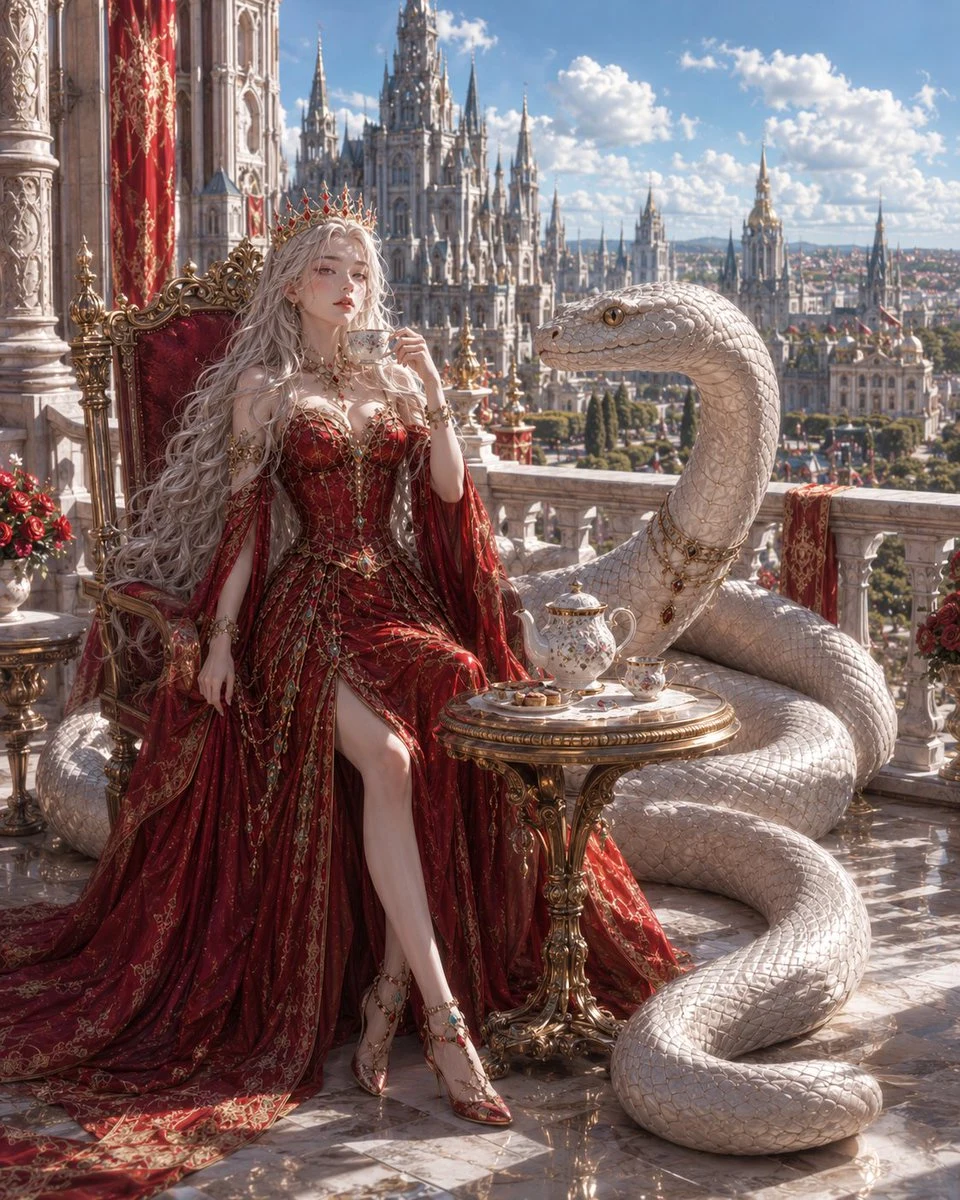 queen and snake fantasy portrait